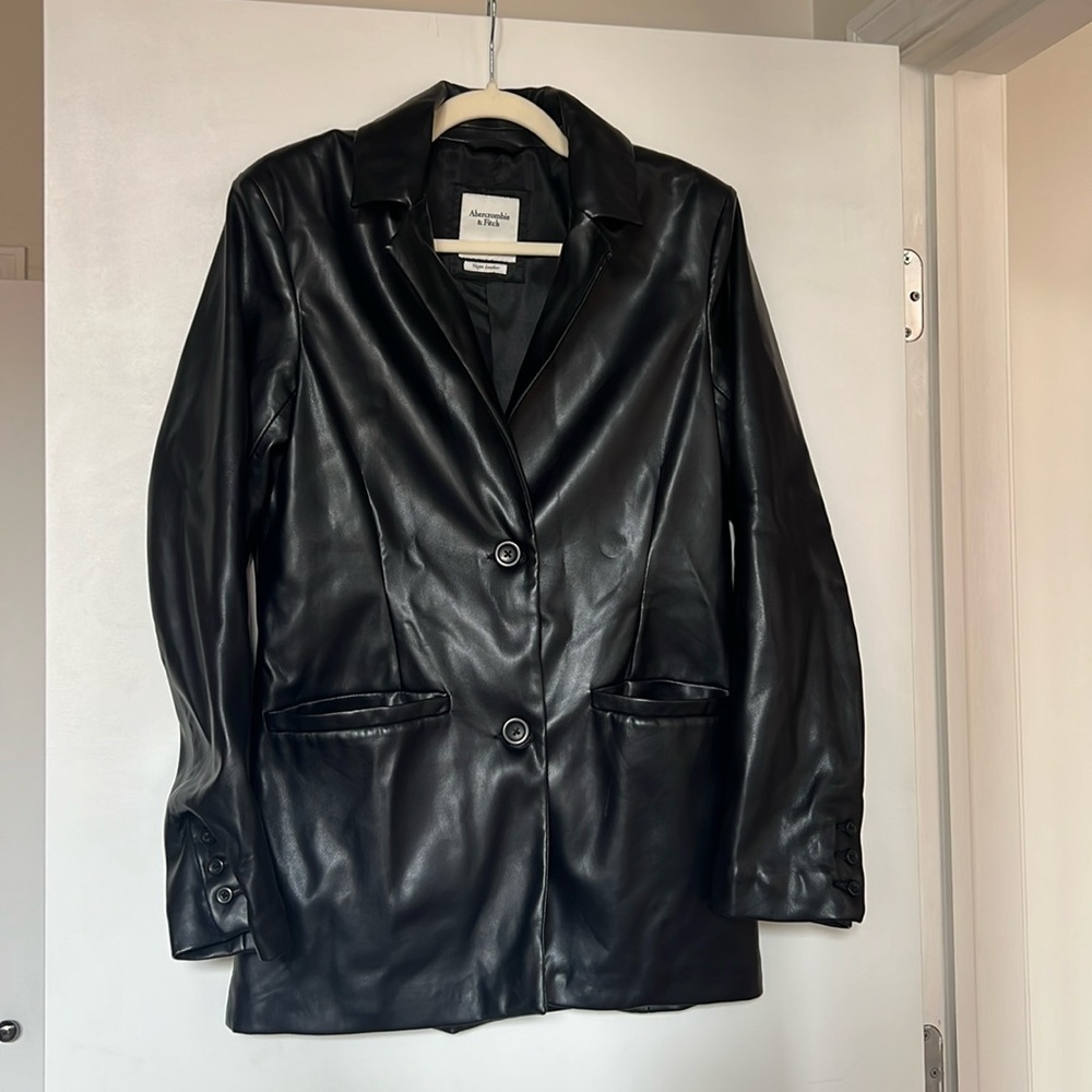 Abercrombie & Fitch Black Leather Blazer